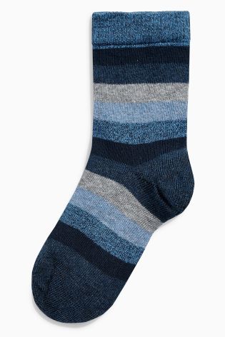 Blue Stripe Socks Seven Pack (Older Boys)